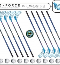 Set MPS X-Force Blue (10 hokejek + 10 míčků)