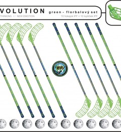 Set MPS Evolution Green (10 hokejek + 10 míčků)